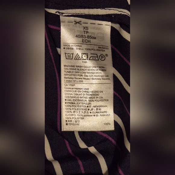 Banana Republic Stripe The Cuff Blouse Secret Plum - Picture 8 of 10